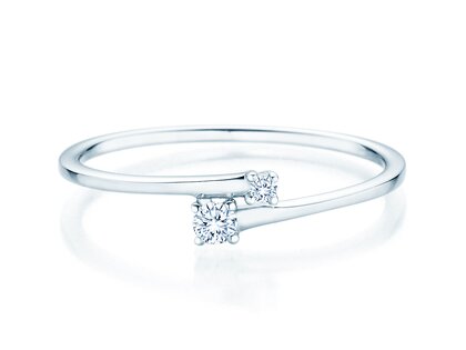 Verlovingsring You & Me Modern in 14K witgoud met diamanten 0,07ct G/SI