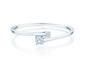 Verlovingsring You & Me Modern in 14K witgoud met diamanten 0,07ct G/SI