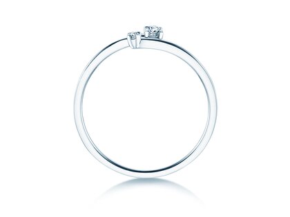 Verlovingsring You & Me Modern in 14K witgoud met diamanten 0,07ct G/SI