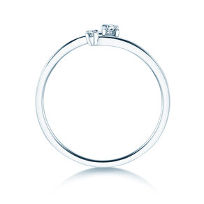 Verlovingsring You & Me Modern in 14K witgoud met diamanten 0,07ct G/SI