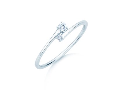 Verlovingsring You & Me Modern in 14K witgoud met diamanten 0,07ct G/SI