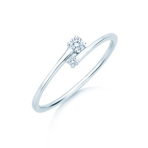 Verlovingsring You & Me Modern in 14K witgoud met diamanten 0,07ct G/SI