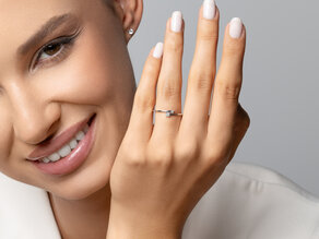 Verlovingsring You & Me Modern in 14K geelgoud met diamanten 0,07ct G/SI