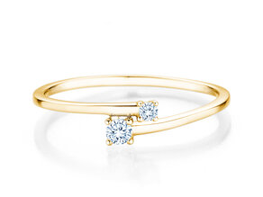 Verlovingsring You & Me Modern in 14K geelgoud met diamanten 0,11ct G/SI