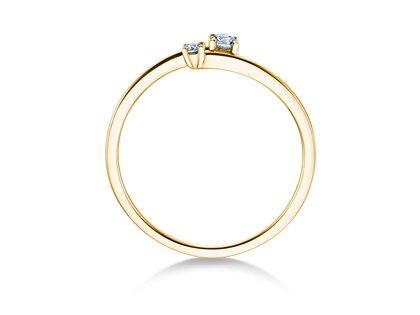 Verlovingsring You & Me Modern in 14K geelgoud met diamanten 0,11ct G/SI