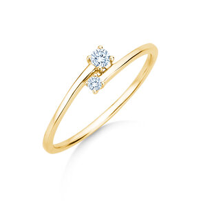 Verlovingsring You & Me Modern in 14K geelgoud met diamanten 0,11ct G/SI