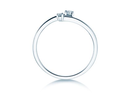 Verlovingsring You & Me Modern in 14K witgoud met diamanten 0,11ct G/SI