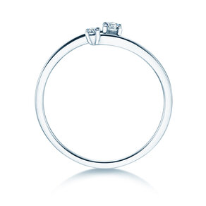 Verlovingsring You & Me Modern in 14K witgoud met diamanten 0,11ct G/SI
