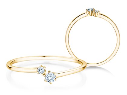 Verlovingsring You & Me Soft in 14K geelgoud met diamanten 0,09ct G/SI