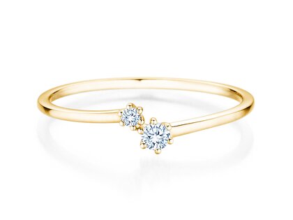 Verlovingsring You & Me Soft in 14K geelgoud met diamanten 0,09ct G/SI
