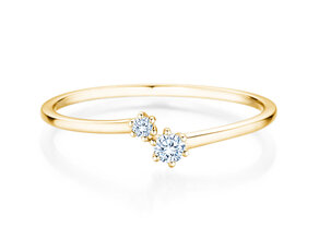 Verlovingsring You & Me Soft in 14K geelgoud met diamanten 0,09ct G/SI