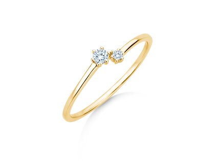 Verlovingsring You & Me Soft in 14K geelgoud met diamanten 0,09ct G/SI