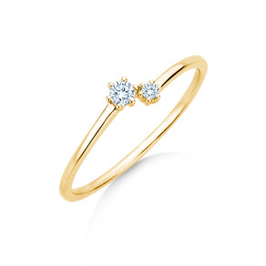 Verlovingsring You & Me Soft in 14K geelgoud met diamanten 0,09ct G/SI