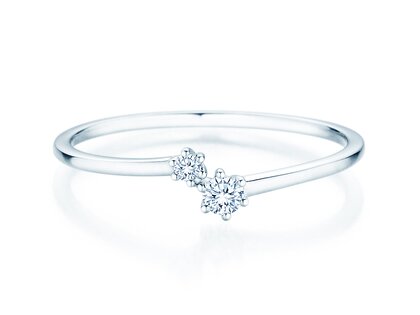 Verlovingsring You & Me Soft in 14K witgoud met diamanten 0,09ct G/SI