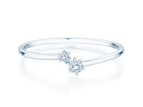 Verlovingsring You & Me Soft in 14K witgoud met diamanten 0,09ct G/SI