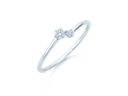 Verlovingsring You & Me Soft in 14K witgoud met diamanten 0,09ct G/SI