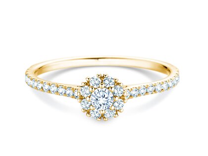 Verlovingsring Bloom Pavé in 9K geelgoud met diamanten 0,46ct G/SI