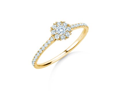 Verlovingsring Bloom Pavé in 9K geelgoud met diamanten 0,46ct G/SI