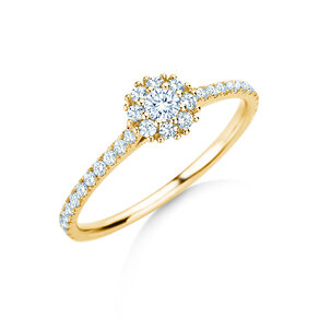 Verlovingsring Bloom Pavé in 9K geelgoud met diamanten 0,46ct G/SI