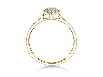 Verlovingsring Bloom Pavé in 9K geelgoud met diamanten 0,46ct G/SI