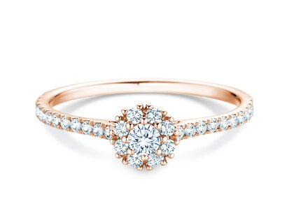 Verlovingsring Bloom Pavé in 18K roségoud met diamanten 0,46ct G/SI