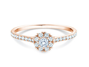 Verlovingsring Bloom Pavé in 18K roségoud met diamanten 0,46ct G/SI