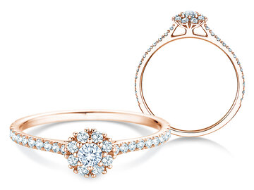 Verlovingsring Bloom Pavé in 9K witgoud met diamanten 0,46ct G/SI