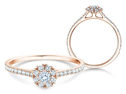 Verlovingsring Bloom Pavé in 14K roségoud met diamanten 0,46ct G/SI
