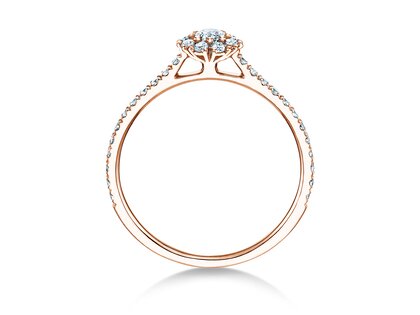 Verlovingsring Bloom Pavé in 18K roségoud met diamanten 0,46ct G/SI