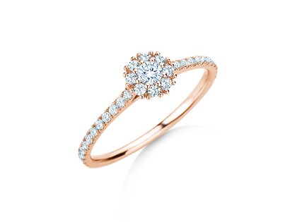 Verlovingsring Bloom Pavé in 18K roségoud met diamanten 0,46ct G/SI