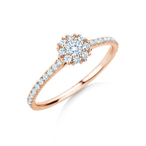 Verlovingsring Bloom Pavé in 18K roségoud met diamanten 0,46ct G/SI