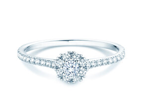 Verlovingsring Bloom Pavé in 14K witgoud met diamanten 0,46ct G/SI
