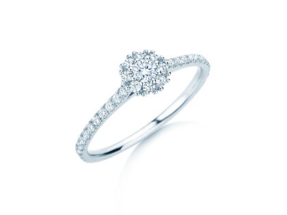 Verlovingsring Bloom Pavé in 14K witgoud met diamanten 0,46ct G/SI