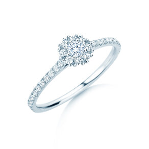 Verlovingsring Bloom Pavé in 14K witgoud met diamanten 0,46ct G/SI