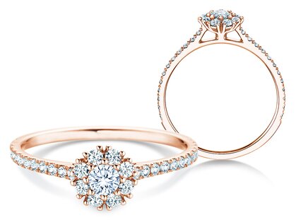 Verlovingsring Bloom Pavé in 14K roségoud met diamanten 0,55ct G/SI
