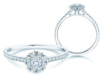 Verlovingsring Bloom Pavé in 14K witgoud met diamanten 0,55ct G/SI