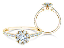 Verlovingsring Bloom Pavé in 14K geelgoud met diamanten 0,70ct G/SI