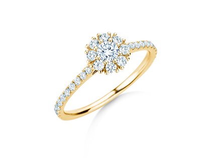 Verlovingsring Bloom Pavé in 14K geelgoud met diamanten 0,70ct G/SI