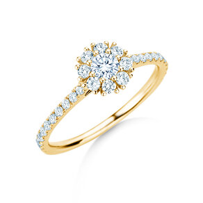 Verlovingsring Bloom Pavé in 14K geelgoud met diamanten 0,70ct G/SI
