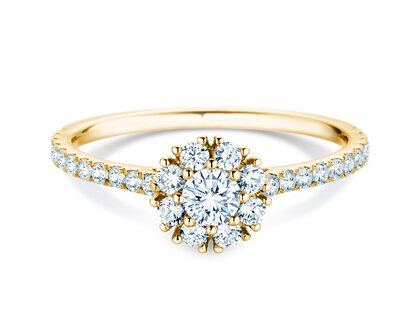 Verlovingsring Bloom Pavé in 14K geelgoud met diamanten 0,70ct G/SI