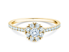 Verlovingsring Bloom Pavé in 14K geelgoud met diamanten 0,70ct G/SI