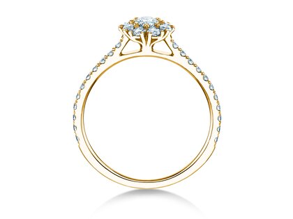 Verlovingsring Bloom Pavé in 14K geelgoud met diamanten 0,70ct G/SI