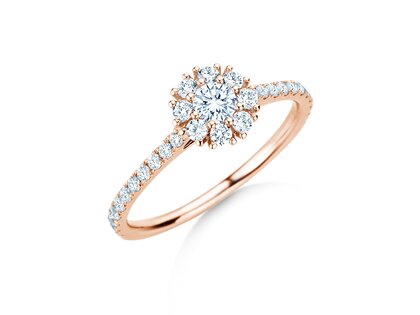 Verlovingsring Bloom Pavé in 14K roségoud met diamanten 0,70ct G/SI
