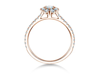 Verlovingsring Bloom Pavé in 14K roségoud met diamanten 0,70ct G/SI