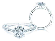 Verlovingsring Bloom Pavé in 14K witgoud met diamanten 0,70ct G/SI