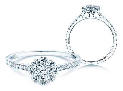 Verlovingsring Bloom Pavé in 14K witgoud met diamanten 0,70ct G/SI