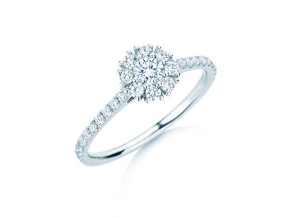 Verlovingsring Bloom Pavé in 14K witgoud met diamanten 0,70ct G/SI