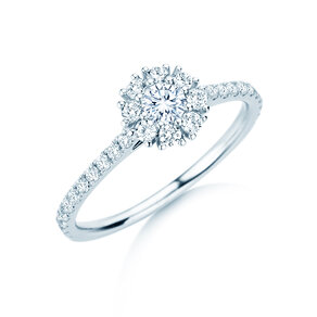 Verlovingsring Bloom Pavé in 14K witgoud met diamanten 0,70ct G/SI