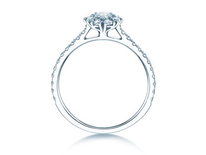 Verlovingsring Bloom Pavé in 14K witgoud met diamanten 0,70ct G/SI