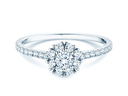 Verlovingsring Bloom Pavé in 14K witgoud met diamanten 0,70ct G/SI